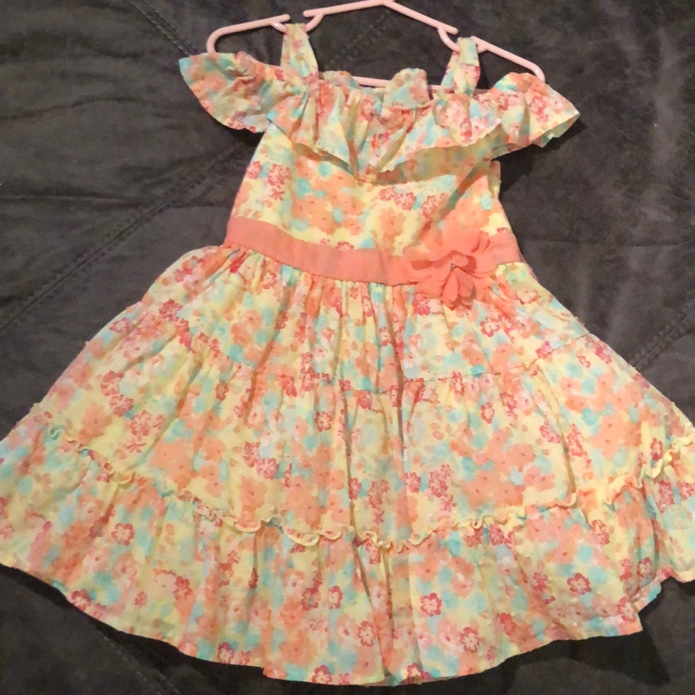 Little Lass pink/blue/peach toddler sundress